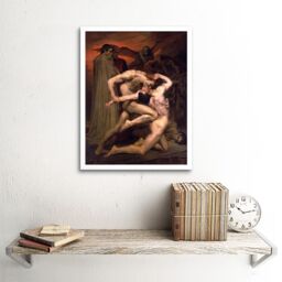 "Artery8 William Adolphe Bouguereau Dante Virgil Hell Old Framed Wall Art Print in White - Size: W12"" x H16""" - thumbnail 2