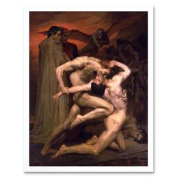 "Artery8 William Adolphe Bouguereau Dante Virgil Hell Old Framed Wall Art Print in White - Size: W12"" x H16""" - thumbnail 1