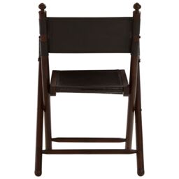 Orsina Timeless Design Teak & Black Folding Chair, Versatile Garden Chair For Outdoor, Space Saving Camping Chair - thumbnail 5
