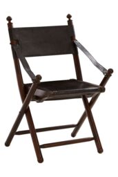 Orsina Timeless Design Teak & Black Folding Chair, Versatile Garden Chair For Outdoor, Space Saving Camping Chair - thumbnail 6