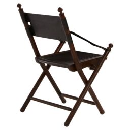 Orsina Timeless Design Teak & Black Folding Chair, Versatile Garden Chair For Outdoor, Space Saving Camping Chair - thumbnail 4