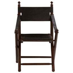 Orsina Timeless Design Teak & Black Folding Chair, Versatile Garden Chair For Outdoor, Space Saving Camping Chair - thumbnail 2