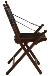 Orsina Timeless Design Teak & Black Folding Chair, Versatile Garden Chair For Outdoor, Space Saving Camping Chair - thumbnail 3