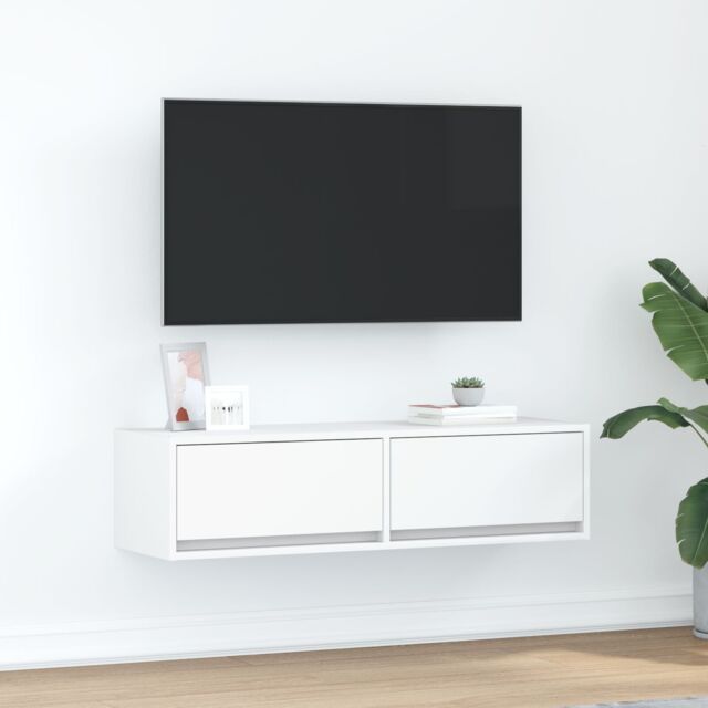 Berkfield Home TV Cabinet White 100x31x25, 5 cm Engineered Wood - image 1