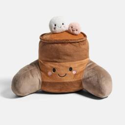OHS Hugo the Hot Chocolate Cuddle Cushion Novelty Reading Pillow in Brown - thumbnail 6