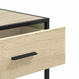 Berkfield Home Console Table Sonoma Oak 90x35x80 cm Engineered Wood in Brown - Size: 90 x 35 x 80 cm - thumbnail 8