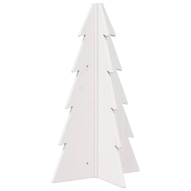Berkfield Home Wooden Christmas Tree for Decoration White 69.5 cm Solid Wood Pine - image 1
