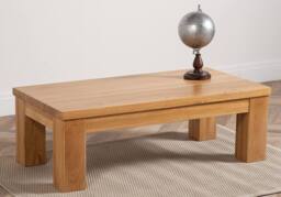 Thats Furniture Dakot Chunky Oak Large Coffee Table for Living Room in Light Oak - thumbnail 1