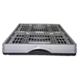 EONLION Pack of 5 32L Plastic Foldable Stackable Storage Crates Boxes in Grey - thumbnail 4