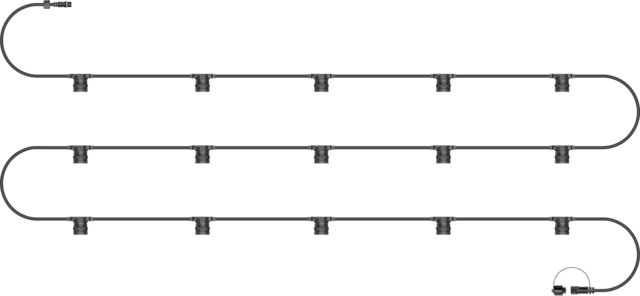 Xmas Haus E27 ES Screw Festoon Black Rubber IP65 5m 15 Lamp