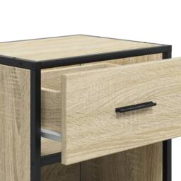 Berkfield Home Bedside Cabinet Sonoma Oak 40x31x50 cm Engineered Wood in Light Tan - Size: 40 x 31 x 50 cm - thumbnail 9