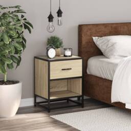 Berkfield Home Bedside Cabinet Sonoma Oak 40x31x50 cm Engineered Wood in Light Tan - Size: 40 x 31 x 50 cm - thumbnail 3