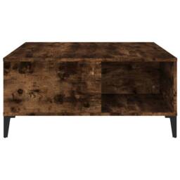 Berkfield Home Coffee Table Smoked Oak 80x80x36.5 cm Engineered Wood in Brown - thumbnail 5