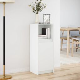Berkfield Home Sideboard with LED White 38x34x100 cm Engineered Wood - Size: 38 x 34 x 100 cm - thumbnail 4