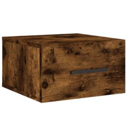 Berkfield Home Wall-mounted Bedside Cabinets 2 pcs Smoked Oak 35x35x20 cm in Brown - Size: 35 x 35 x 20 cm - thumbnail 5