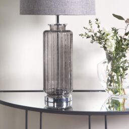 Brock Grey Smoked Glass Table Lamp - thumbnail 4