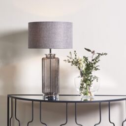 Brock Grey Smoked Glass Table Lamp - thumbnail 1