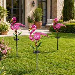 "Bright Zeal 1-Pack Solar Flamingo Stake Light 14"" Pink Waterproof Outdoor Garden Decor" - thumbnail 6