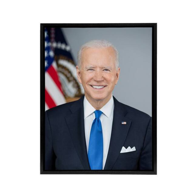 "Artery8 US President Joe Biden United States Framed Canvas Wall Art Print - Size: W18"" x H24""" - image 1