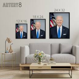 "Artery8 US President Joe Biden United States Framed Canvas Wall Art Print - Size: W18"" x H24""" - thumbnail 4