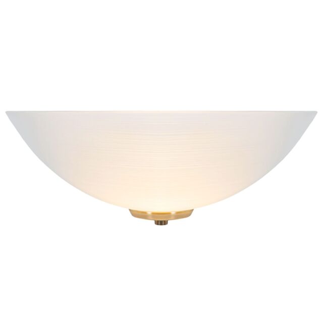 Happy Homewares Traditional Flush Wall Uplighter with Opal Swirl Glass Diffuser in Metallic Gold - image 1