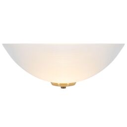 Happy Homewares Traditional Flush Wall Uplighter with Opal Swirl Glass Diffuser in Metallic Gold