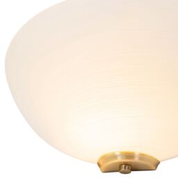 Happy Homewares Traditional Flush Wall Uplighter with Opal Swirl Glass Diffuser in Metallic Gold - thumbnail 7