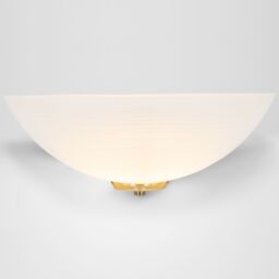 Happy Homewares Traditional Flush Wall Uplighter with Opal Swirl Glass Diffuser in Metallic Gold - thumbnail 2
