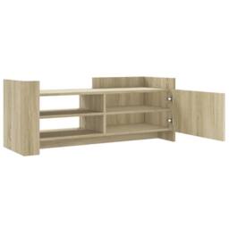 Berkfield Home TV Cabinet Sonoma Oak 100x35x40 cm Engineered Wood in Light Tan - Size: 100 x 35 x 40 cm - thumbnail 8