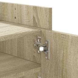 Berkfield Home TV Cabinet Sonoma Oak 100x35x40 cm Engineered Wood in Light Tan - Size: 100 x 35 x 40 cm - thumbnail 9