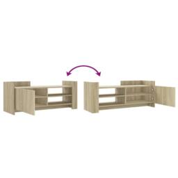 Berkfield Home TV Cabinet Sonoma Oak 100x35x40 cm Engineered Wood in Light Tan - Size: 100 x 35 x 40 cm - thumbnail 7