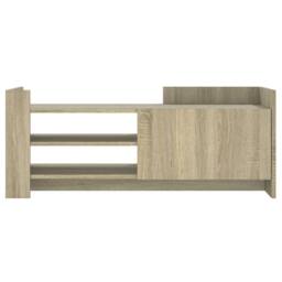 Berkfield Home TV Cabinet Sonoma Oak 100x35x40 cm Engineered Wood in Light Tan - Size: 100 x 35 x 40 cm - thumbnail 4