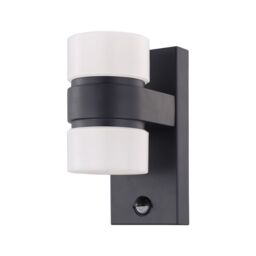 Loops IP44 Outdoor Wall Light & PIR Sensor Anthracite Aluminium 6W Built in LED