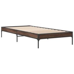 Berkfield Home Bed Frame without Mattress Brown Oak 100x200 cm - thumbnail 6