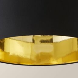 ValueLights Reni Black with Metallic Gold Inner Easy Fit Drum Ceiling Lamp Shade - Size: Large - thumbnail 5