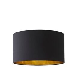 ValueLights Reni Black with Metallic Gold Inner Easy Fit Drum Ceiling Lamp Shade - Size: Large - thumbnail 8