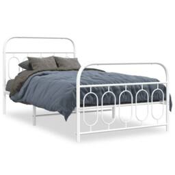 Berkfield Home Metal Bed Frame without Mattress with Footboard White 107x203cm - Size: 107x203 cm - thumbnail 1
