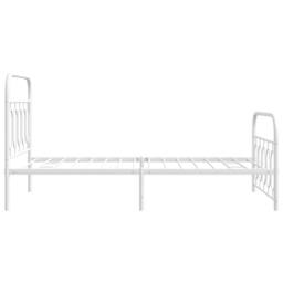 Berkfield Home Metal Bed Frame without Mattress with Footboard White 107x203cm - Size: 107x203 cm - thumbnail 5