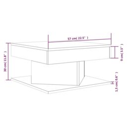 Berkfield Home Coffee Table Grey Sonoma 57x57x30 cm Engineered Wood - Size: 57 x 57 x 30 cm - thumbnail 5