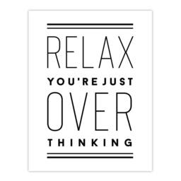 "Artery8 Relax You Are Just Overthinking Modern Simple Wall Art Print in White - Size: W12"" x H16""" - thumbnail 1