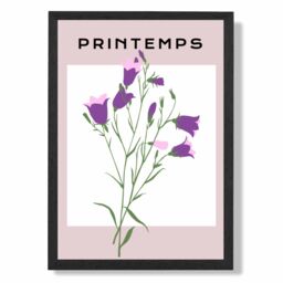 ARTZE Purple Wildflower Plant Flower Market Simplicity Framed Print SIZE: A2 with Black Frame - Size: A3 - thumbnail 1