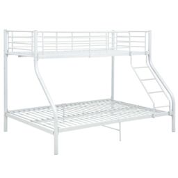 Berkfield Home Bunk Bed Frame White Metal 140x200 cm/90x200 cm - thumbnail 2