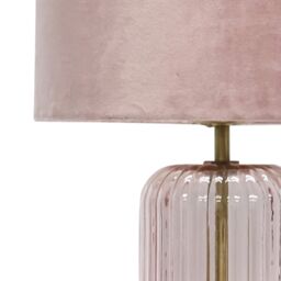 First Choice Lighting Set of 2 Walpole - Blush Pink Glass & Antique Brass 49cm Table Lamps in Bronze - thumbnail 3