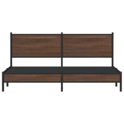 Berkfield Home Metal Bed Frame without Mattress Brown Oak 160x200 cm - thumbnail 5