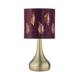 First Choice Lighting Set of 2 Romana - Antique Brass Touch Table Lamps with Burgundy Shade in Bronze - thumbnail 2
