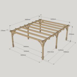 Rutland County Garden Furniture Ltd Premium Pergola 6 Posts - Wood - L420 x W600 x H270 cm - Light Green - thumbnail 6