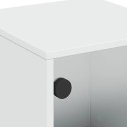 Berkfield Home Elegant Bedside Cabinet with Glass Door White 35x37x50 cm - Size: 35 x 37 x 50 cm - thumbnail 9