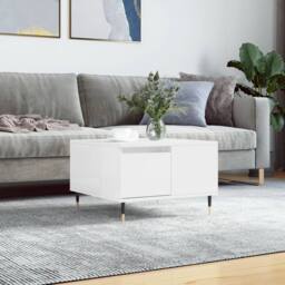 Berkfield Home Coffee Table High Gloss White 55x55x36.5 cm Engineered Wood - thumbnail 2