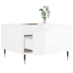 Berkfield Home Coffee Table High Gloss White 55x55x36.5 cm Engineered Wood - thumbnail 4