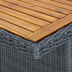Berkfield Home Garden Table Dark Grey Poly Rattan & Solid Acacia Wood - thumbnail 5